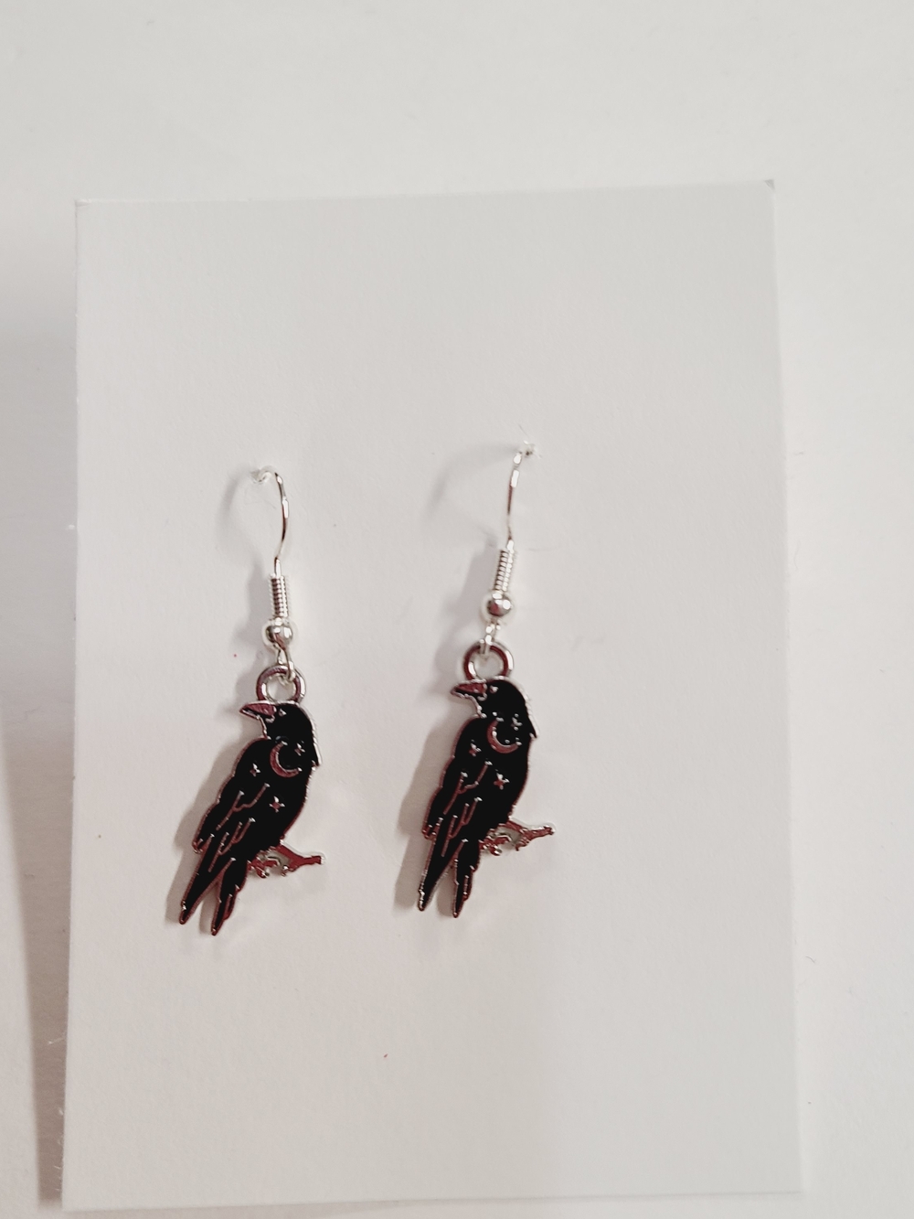 Black Raven Dangle Earrings